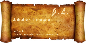 Jakubek Leander névjegykártya